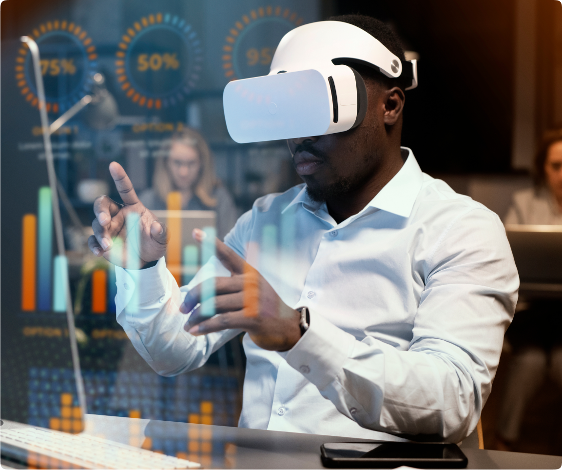 Man in VR headset